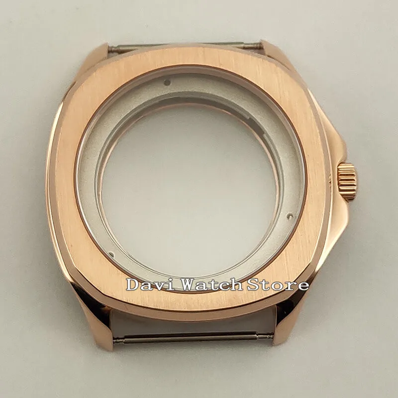 

40mm Silver Sapphire Crystal watch housing fit ETA 2836 Miyota 8215 821A movement A912