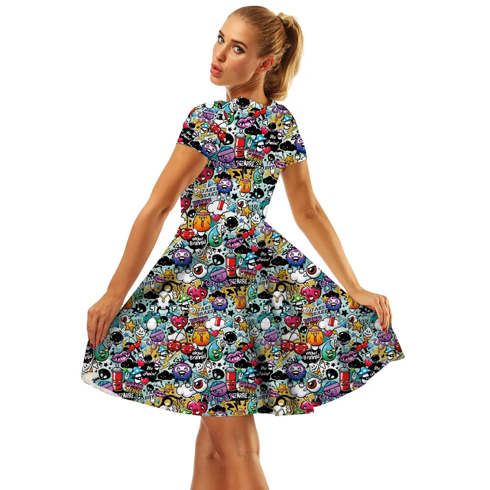 Женское летнее платье с цифровой печатью Cosmos|Женские платья| |