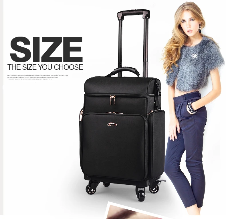 ulti-function Professional Mack-up Rolling Luggage Spinner Cosmetic Case Trolley Carry On Suitcases Wheel Cabin Travel Bag