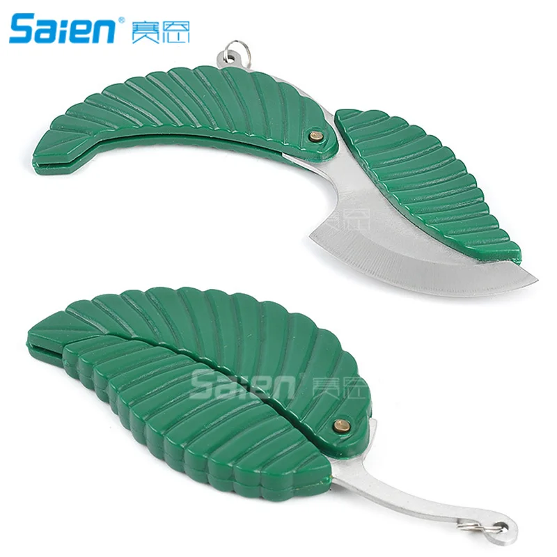 Новинка 2018 складной карманный нож для брелка из нержавеющей стали в форме листа 20