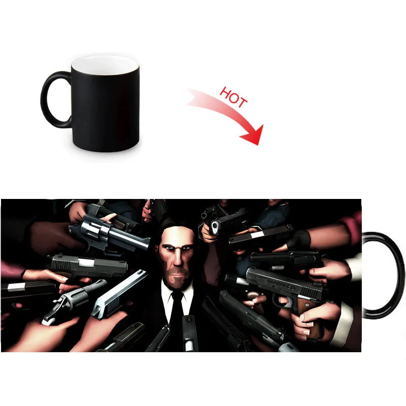 Термочувствительная кружка John Wick для холодной и горячей воды меняющая цвет