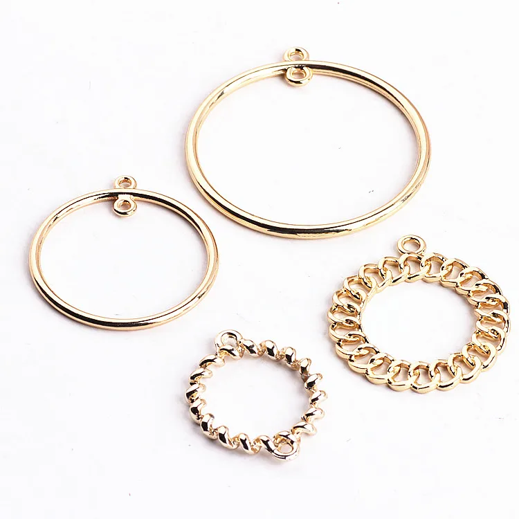 

Ritoule DIY ear ornament accessory alloy simple circle chain overlapping spiral round earrings earrings material hanging piece