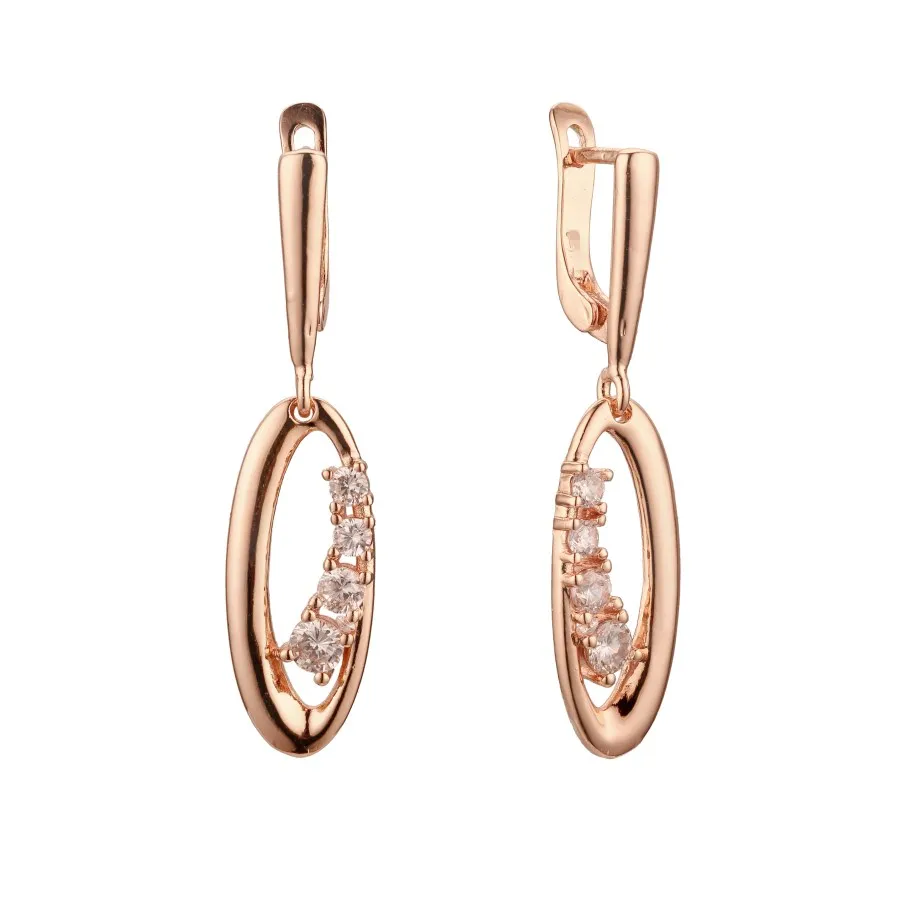 

Earrings for Women 585 Rose Gold Color Jewelry Trendy White Cubic Zircon Earrings Designs for Lady Jewelry Earring