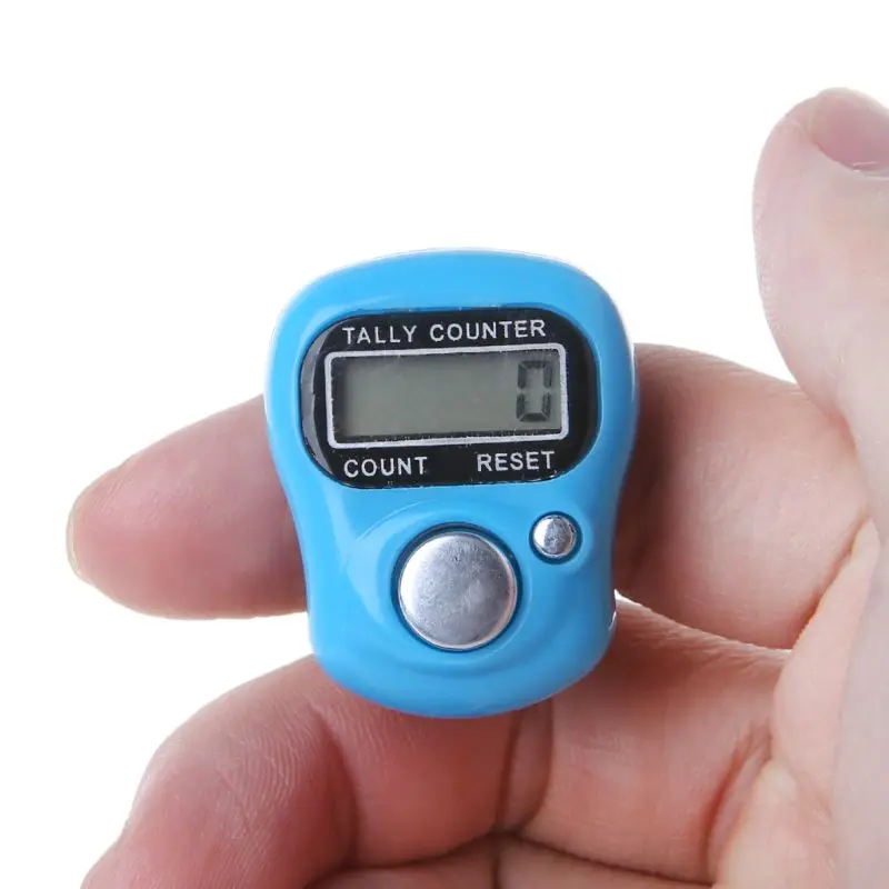 Heaviesk Digitaler Fingerzähler 1 Stitch Marker Reihenzähler LCD Elektronischer Ring Digitaler Tally Counter Clicker Timer 