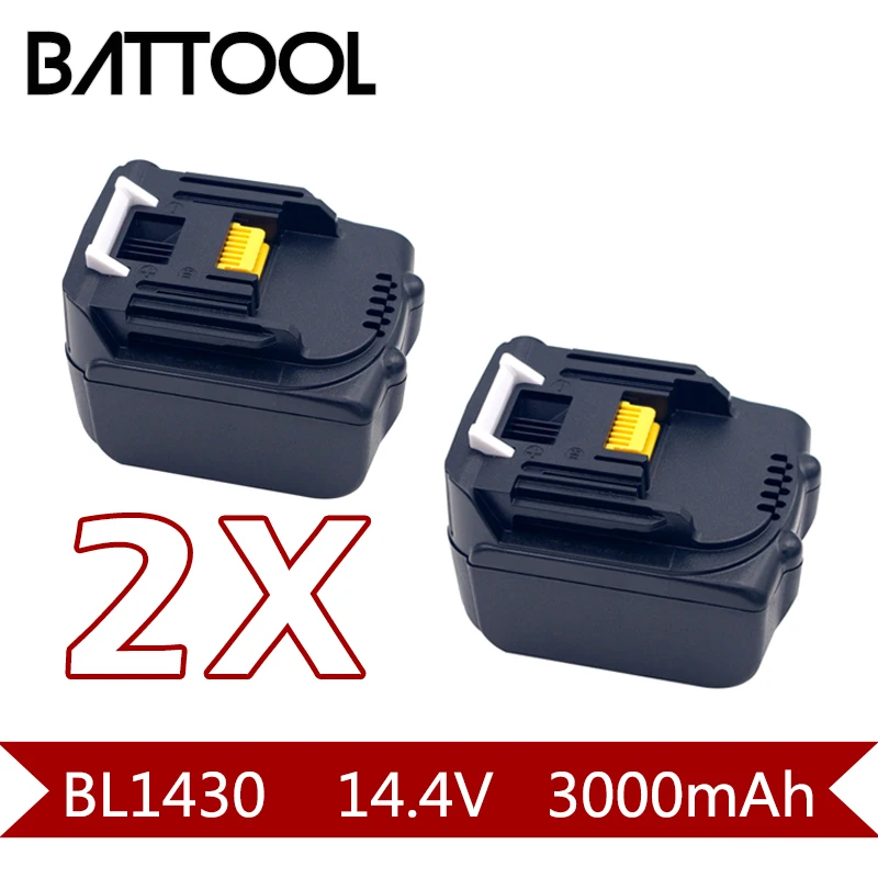 2X 3000mAh 14 4 V li ion BL1430 аккумуляторная батарея для MAKITA BL701 BL1415 194065 3 194066 1|battery for