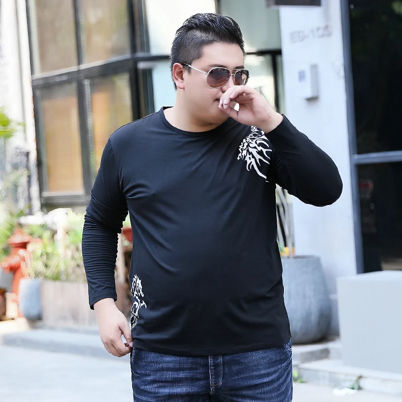 Plus size 2018 8XL 7XL Men's T shirt Fashion Printing Tops/Tees Casual Long Sleeves O-Neck T-shirt | Мужская одежда
