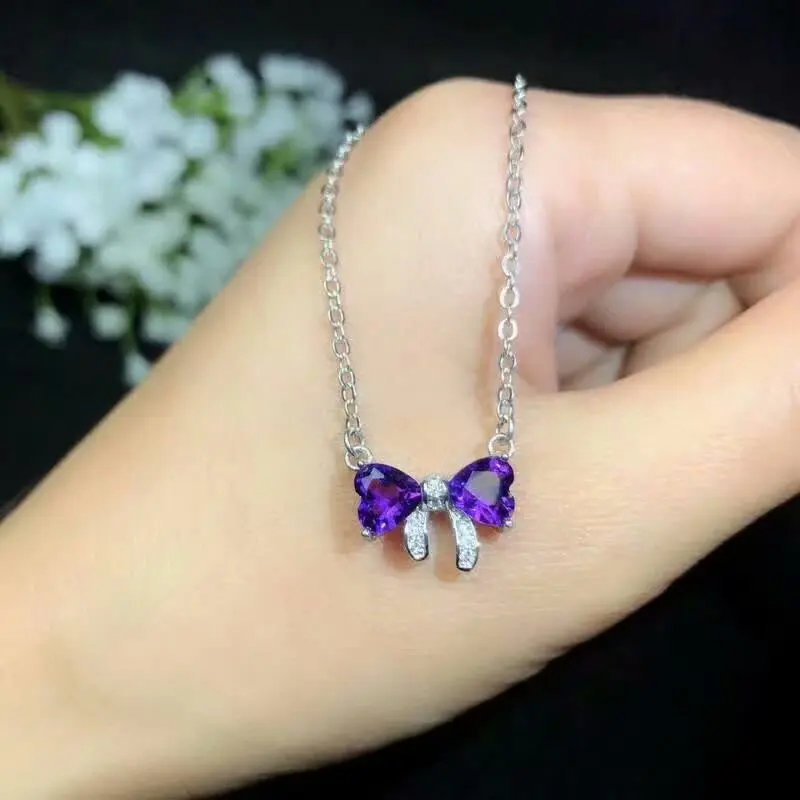 SHILOVEM 925 серебро Пьезоэлектричество подвески из аметиста классические оптовая