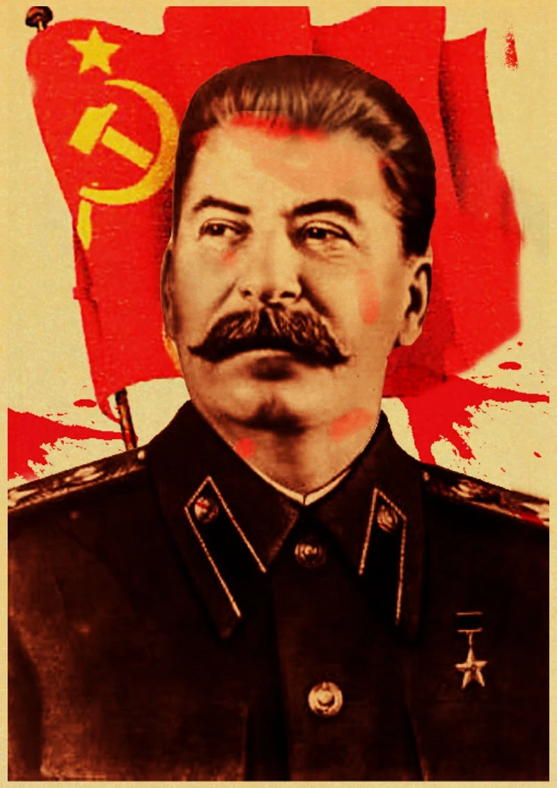 Русский помощник Иосиф Сталин портрет черно белый CCCP СССР Ретро постеры домашний