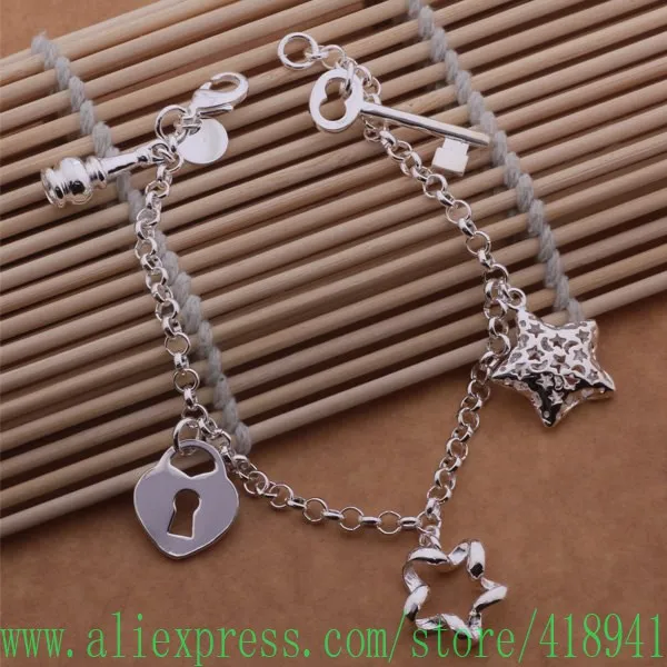 Серебряный браслет серебряные ювелирные изделия звездочку замок/dxzampga azbajqia