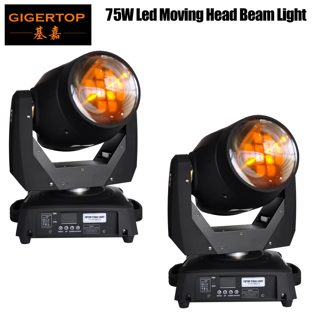 

TP-L606A 2PCS TIPTOP Huiliang Led 75W Led Moving Head Beam Light 15/19 DMX Channels Color Wheel Gobo Wheels Frost Lens 8 Prism