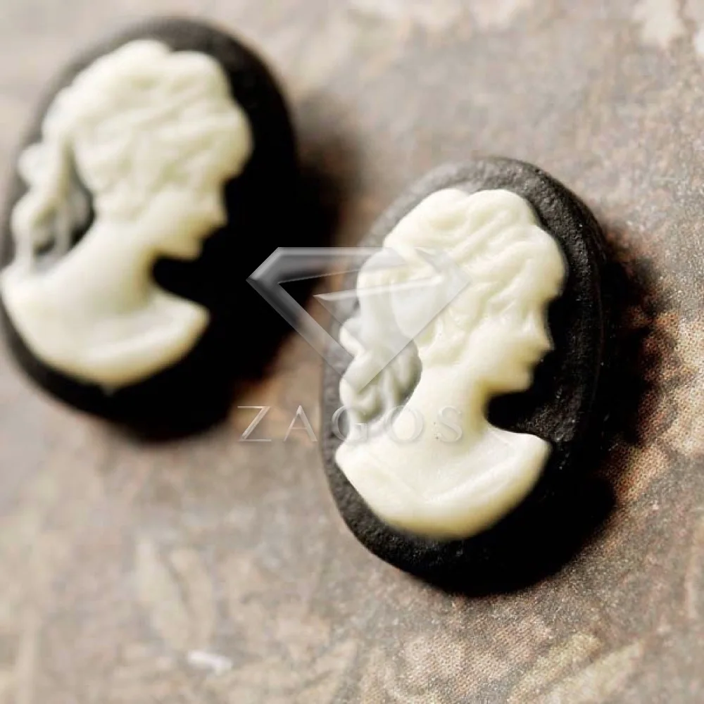 14x10mm 12Pcs Модные Винтажные овальные женские Камеи кабошон с плоской задней частью для изготовления ювелирных изделий,, быстрая - Цвет: 14x10mm 12Pcs