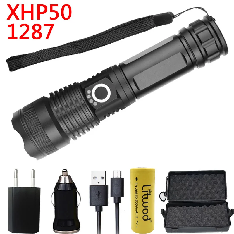 Litwod Z201282 CREE XLamp XHP70& XHP50 высокомощный тактический светодиодный фонарь, светильник 18650& 26650, фонарь на батарейках - Испускаемый цвет: Option D