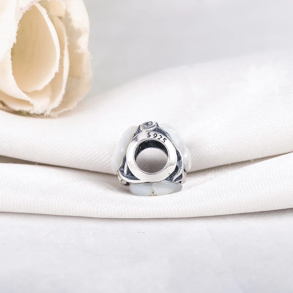 Suplush светящиеся Цветочные ажурные Шарм 925 стерлингового серебра цветок бисера