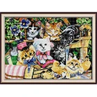 Набор для вышивки крестиком NKF с изображением семьи кошек, Набор для вышивки 11CT 14CT, Китайская вышивка крестиком для домашнего декора