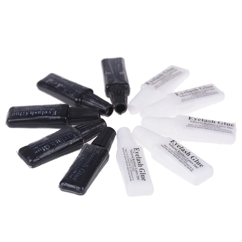 5 шт. 2 мл клей для ресниц пластиковая трубка плоский дорожный Черный накладных