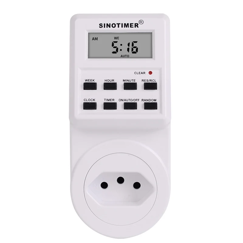 

Wholesale BR Plug Digital Weekly Programmable Electrical Wall Plug-in Power Socket Timer Switch Outlet Time Clock 220V 110V AC