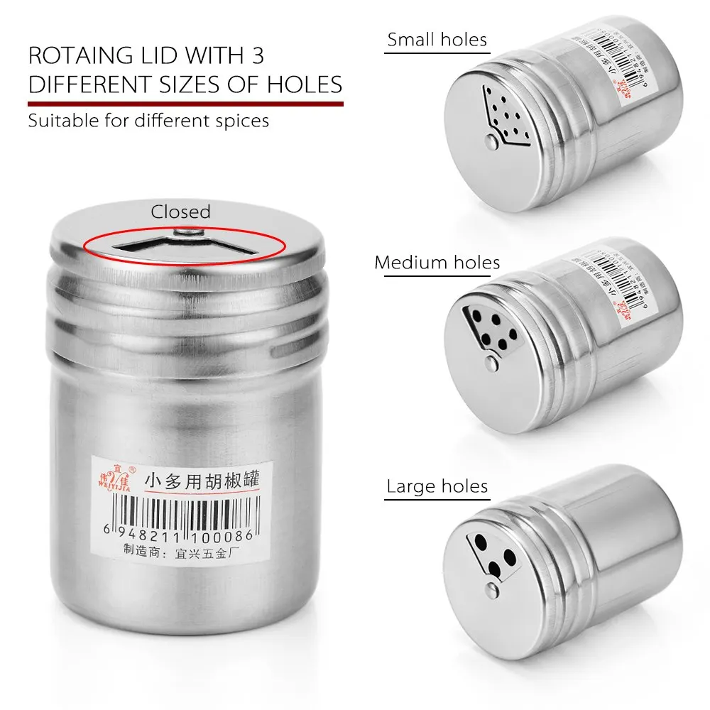 6 шт Открытый Кемпинг нержавеющая сталь специй соль шейкер для сахара приправа