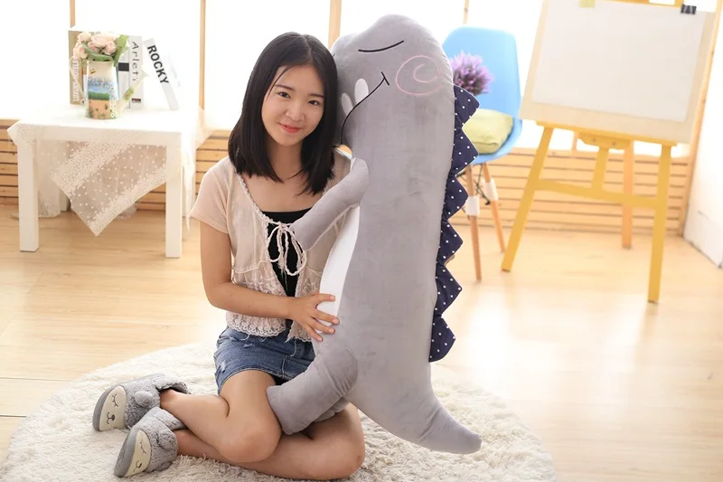 

stuffed toy large 90cm cartoon gray crocodile plush toy soft throw pillow birthday gift b1497