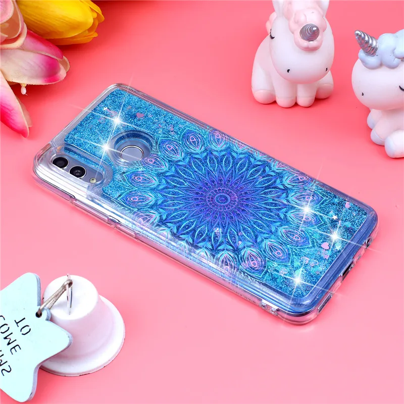 Мягкий чехол для Etui huawei P Smart чехол s для huawei P Smart POT-LX1 POT-LX3 чехол блестящий чехол с динамической жидкостью