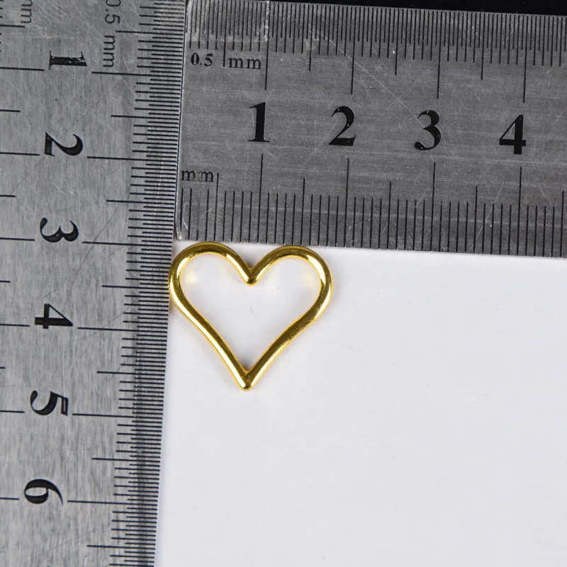 10 шт. пустотелое золотое сердечко серебряного цвета из сплава 18/19/23 мм круглые