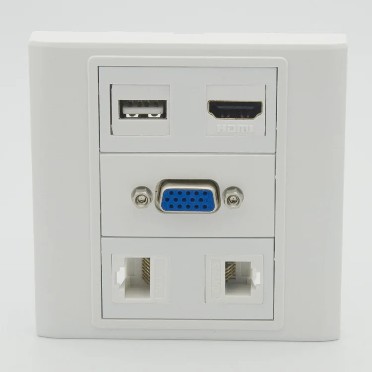 

Настенная пластина HDMI USB VGA RJ45 RJ11 с разъемом «Мама-мама»