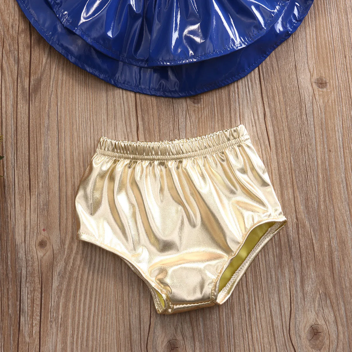 Купальник Бикини для новорожденных и детей постарше с синими гофрированными