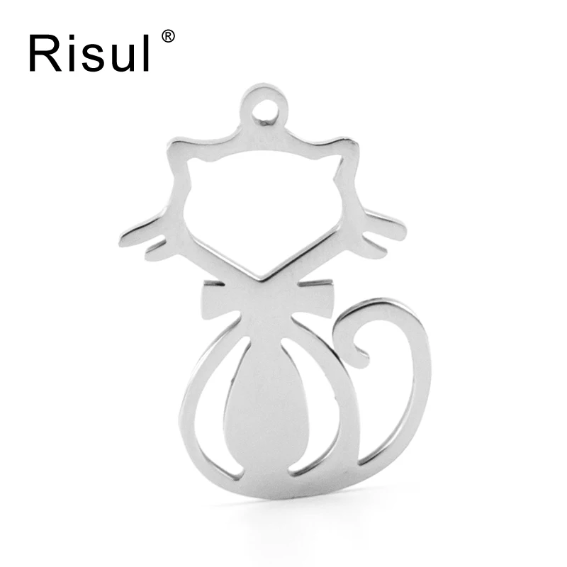 

Risul gentlemanlike, ожерелье из нержавеющей стали с подвеской в виде кошачьей лески, 50 см, 19,68 дюйма, с зеркальной полировкой, 10 шт.
