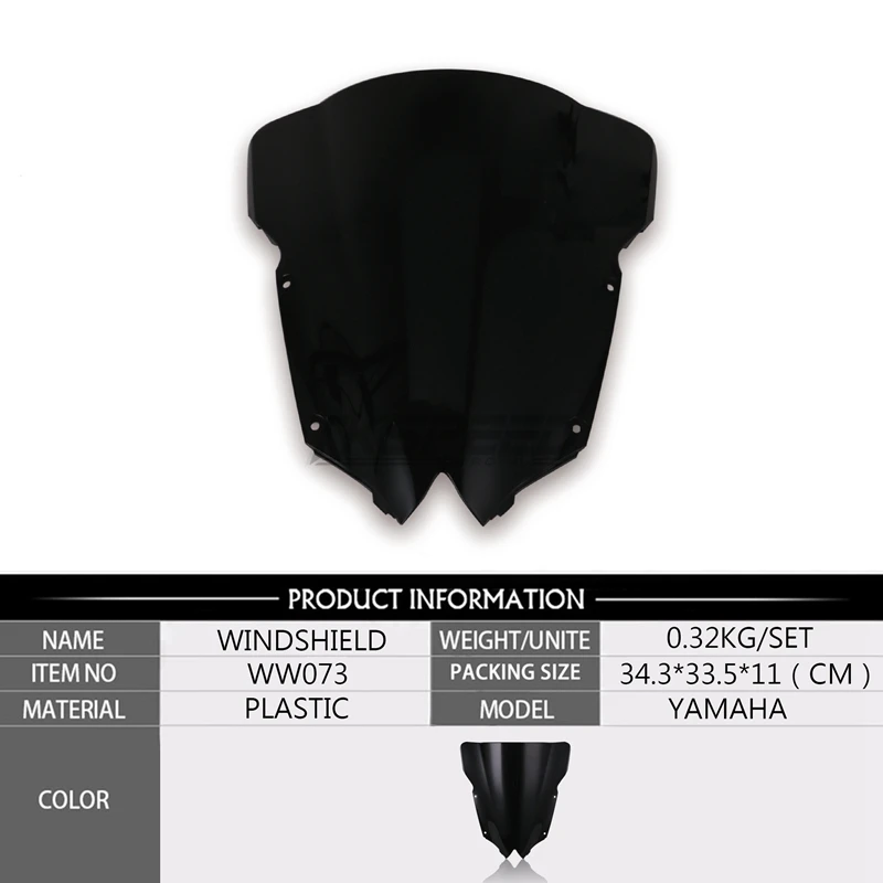 Двойное ветровое стекло для Yamaha YZF600 R6 черное 2008 2009 2010 2012 2013 2014 2015 2016 2017|Козырьки от