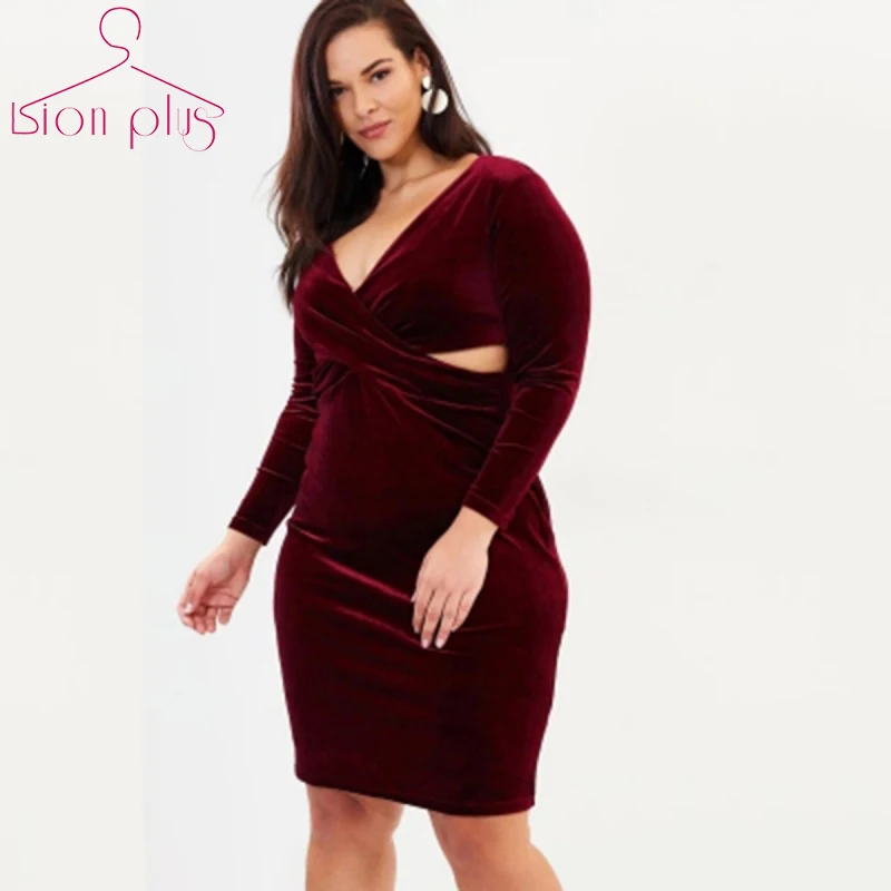 Бархатное платье 2018 осеннее для женщин 7XL 6XL 5XL большого размера уличная одежда
