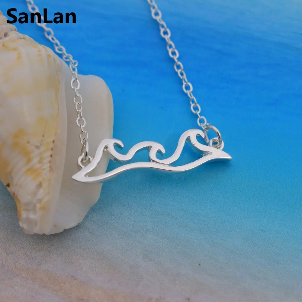 SanLan 12cs пляжные ювелирные изделия волнистое ожерелье кулон с волной пляжное