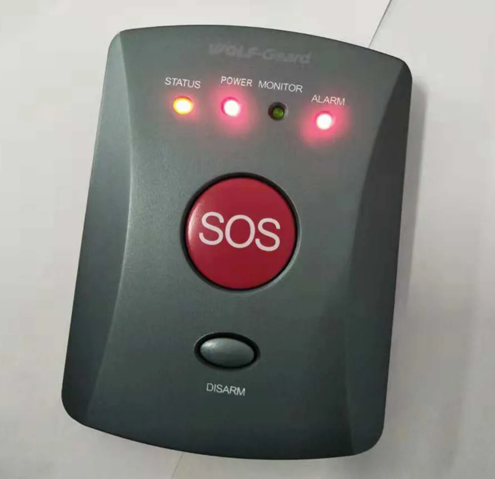 Wolf-Guard 007EG Беспроводная GSM SMS для пожилых людей кнопка SOS панель один ключ сигнализация для пожилых детей Двусторонняя говорящая для домашней сигнализации