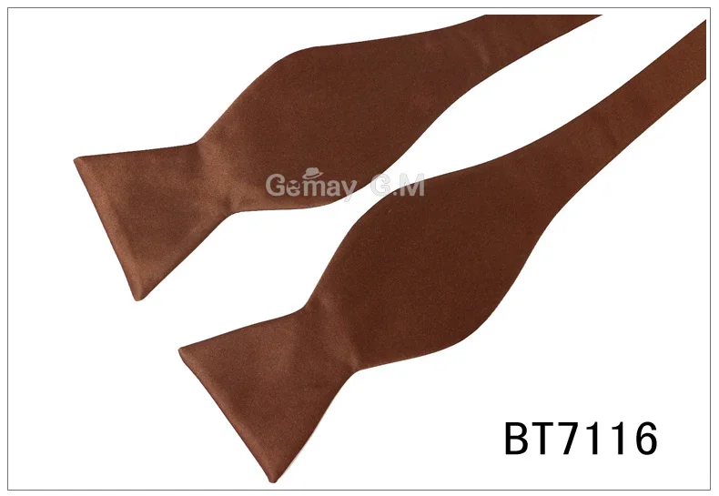 Fashion Commercial Mens Bowties For Men Plain Sold Color Silk Self Bow ties High Quality Multicolor Pre-tied For Wedding Party - Цвет: BT7116