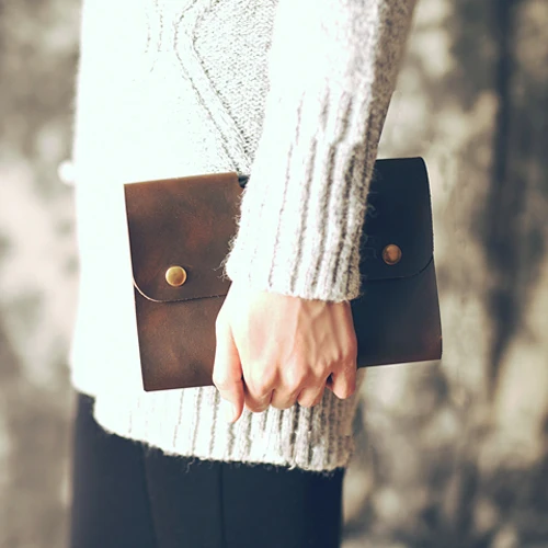 Записная книжка унисекс в ретро стиле из коровьей кожи для путешествий пустой