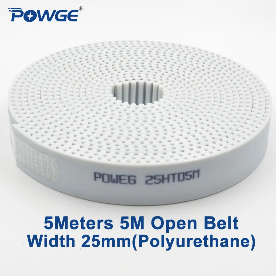 POWGE 5 метров PU белый HTD м Открытый синхронный ремень м-25 мм ширина 25 полиуретан