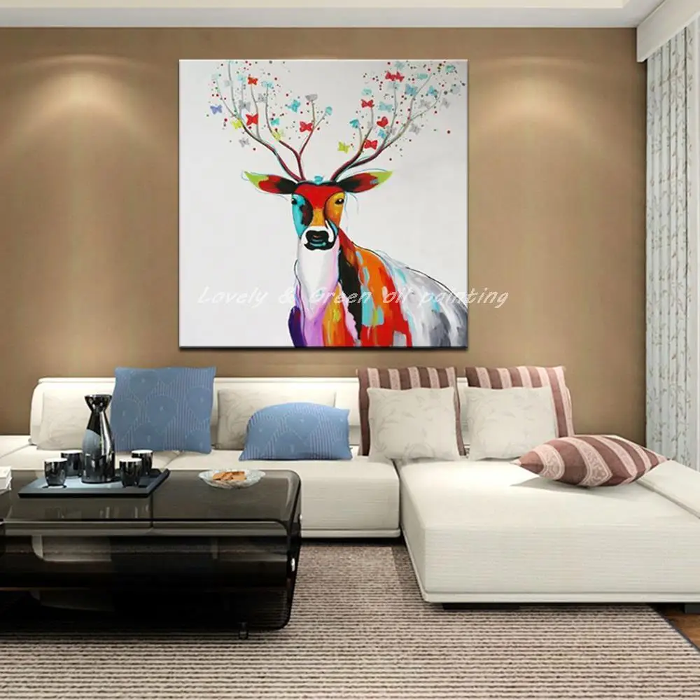 Современные Абстрактные Художественные картины ручная роспись животное картина