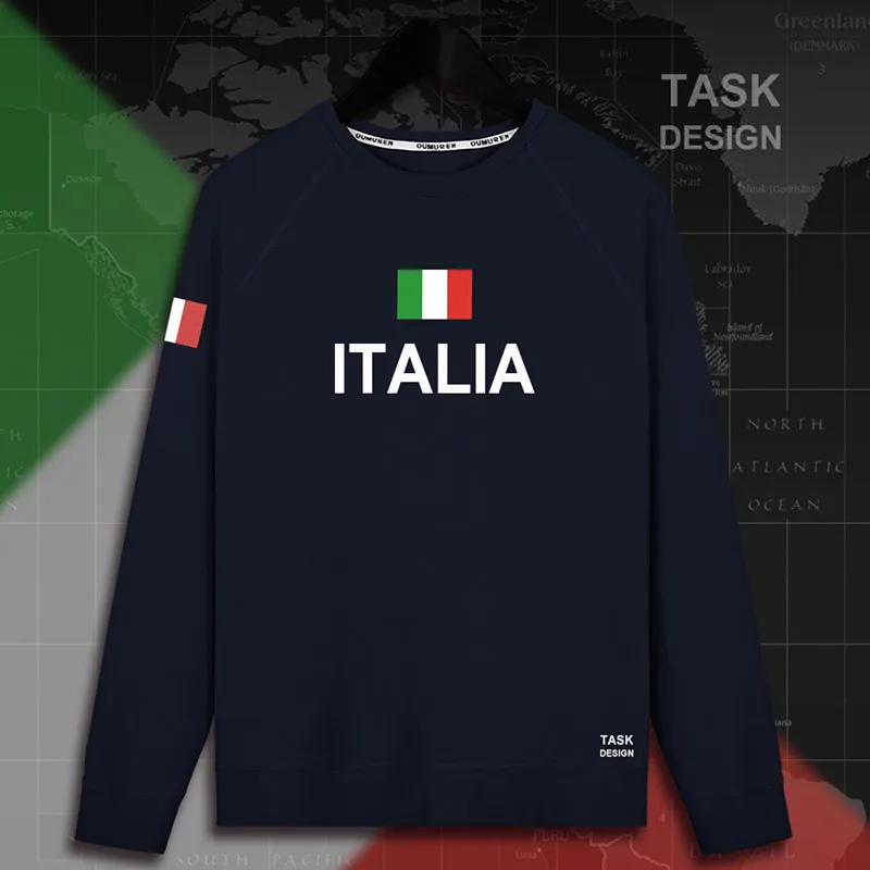 Italy Italia Italian ITA мужские пуловеры с капюшоном, толстовки с капюшоном, Мужская толстовка, новая уличная одежда, спортивная одежда, спортивный костюм, национальный флаг - Цвет: roundneck-navy