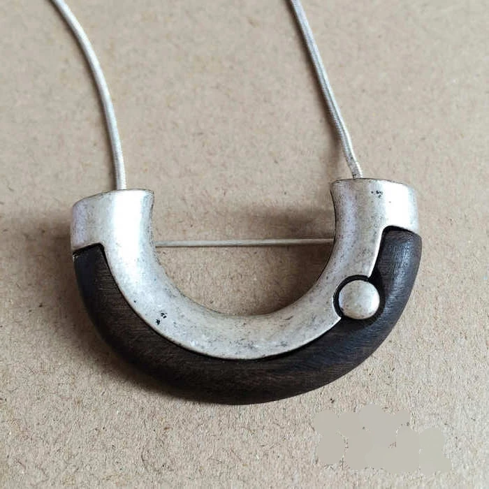 Винтажная цепочка со змеиным плетением специальный дизайн деревянная Подвеска