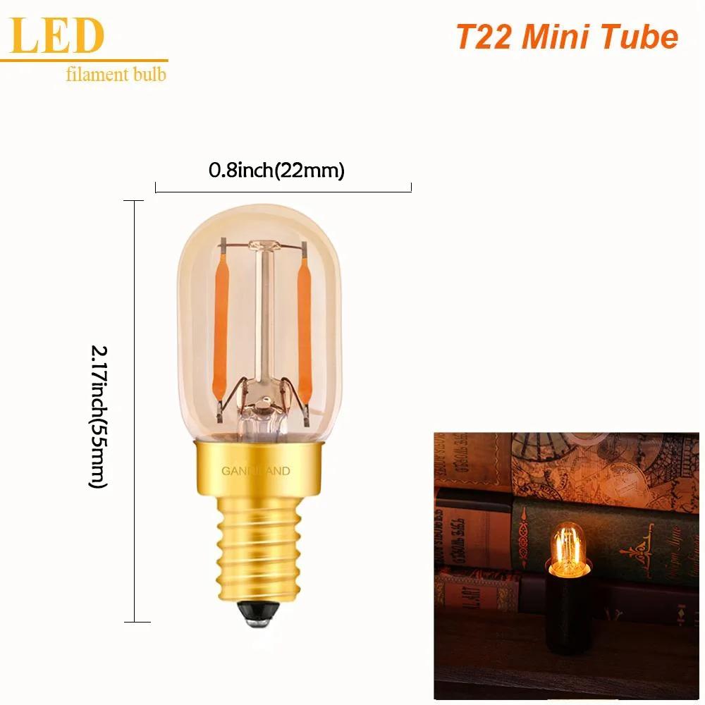 GANRILAND E14 Светодиодная лампа с регулируемой яркостью E12 E14 220 V 0,5 Вт 1 2 Вт Светодиодный светильник светодиодный нити ночник люстра Светодиодный лампочки Эдисона C7 T20 T22