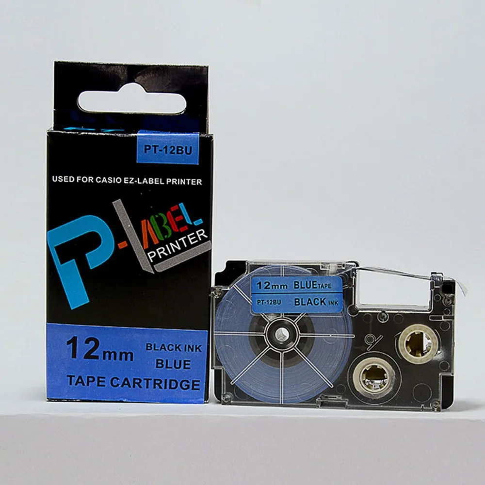 

Free shipping 5PK compatible kl tape cartridge 12mm XR-12BU for EZ-label printers KL-60, KL-780, KL-120, etc.