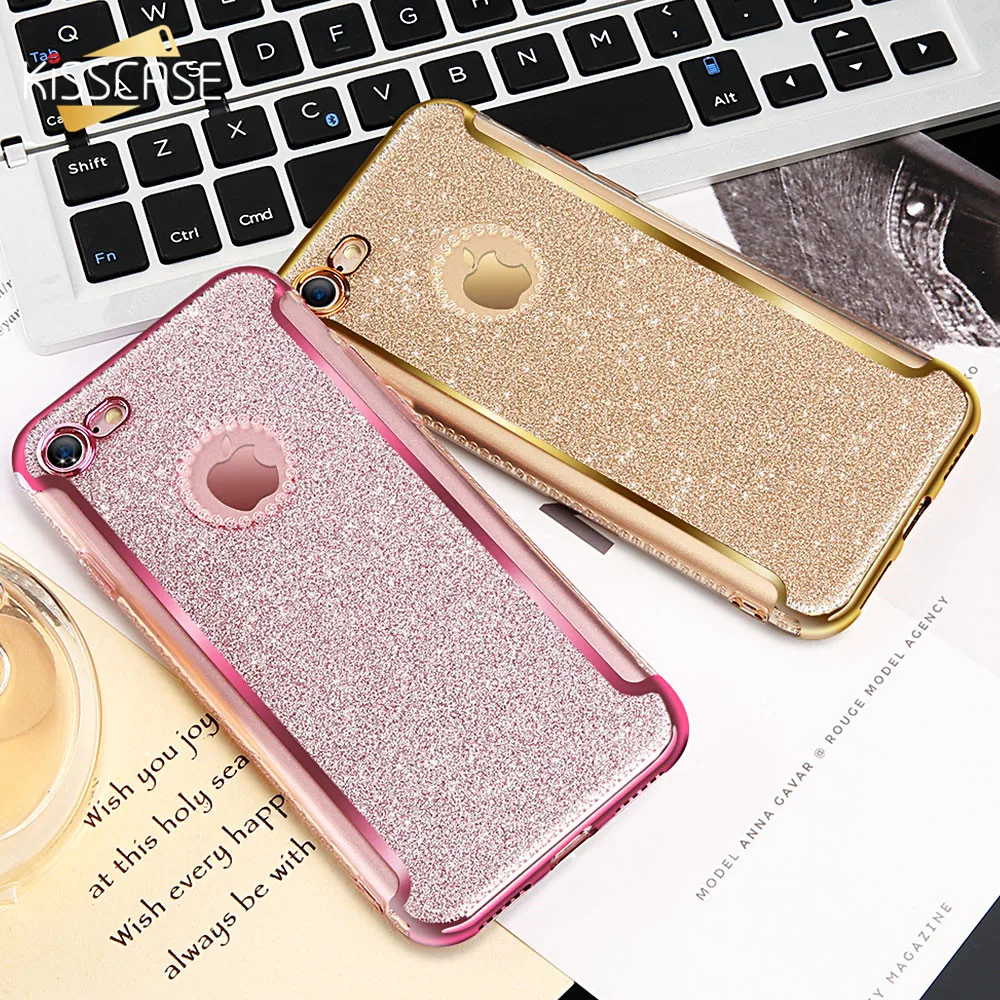 KISSCASE Diamond Phone Case For iPhone 7 8 6S 6 Plus Glitter Luxury Bling Silicone Shell 5S 5 5E Back Cover Capa |