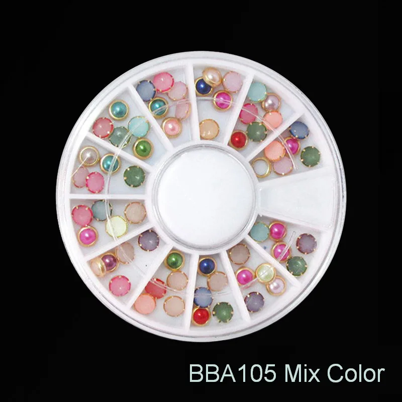 AF-MixColor Смешанные Стразы для ногтей, набор, жемчужные металлические акриловые шпильки, кристалл, бриллиант, лак для ногтей, украшение, 3D дизайн, золотая, серебряная цепочка, драгоценные камни - Цвет: AF-MixColor
