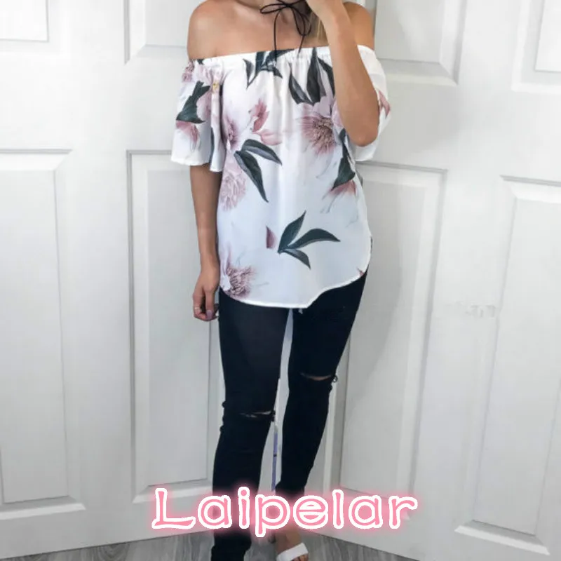 

2019 Fashion Shirts Off Shoulder Women Tops Top Shirt Women Top Tees Flower Clothing Female Tumblr Blusa Clothes Laipelar