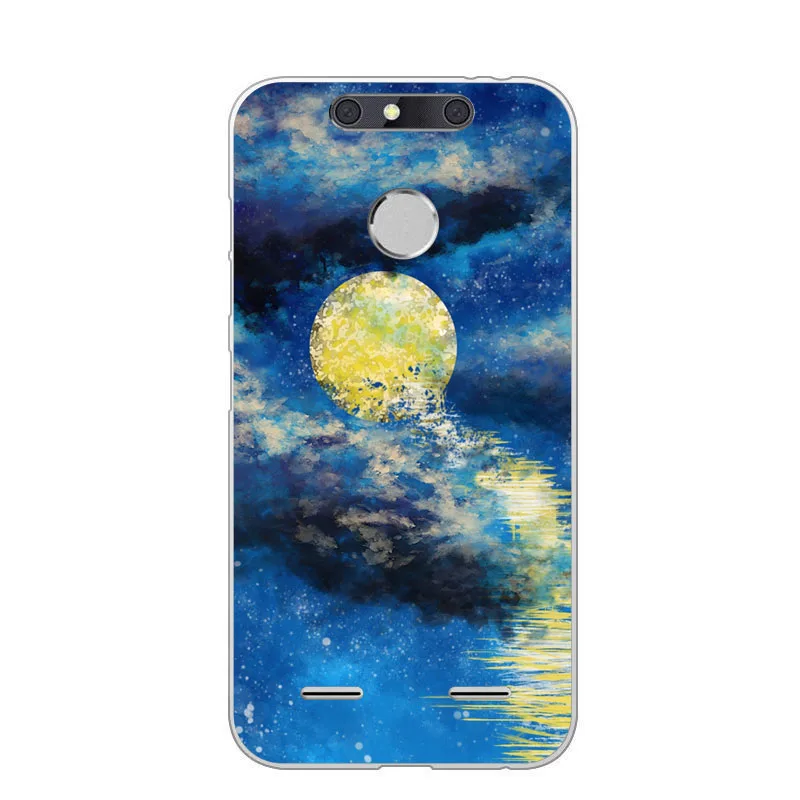 Zte blade v8 мини Чехол силиконовый пейзаж Живопись мягкий ТПУ задняя крышка для