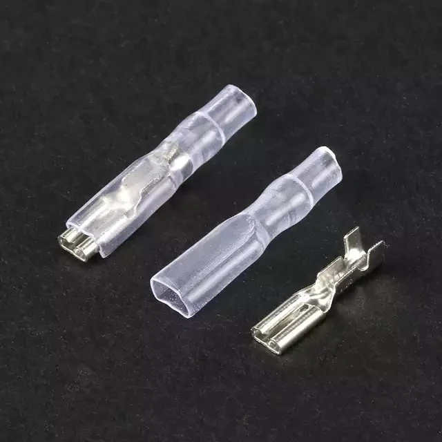 100Sets(200pcs) Female Spade Connector 2.8 /4.8 /6.3 Crimp Terminal with Insulating Sleeves For Terminals 22-16AWG