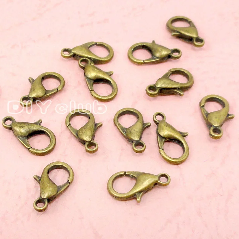200pcs-античные бронзовые застежки-крючки из сплава Омаров для ожерелья и браслета
