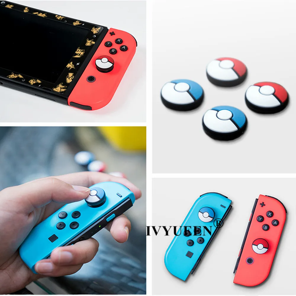 2 шт. аналоговые силиконовые колпачки IVYUEEN для переключателя консоли Joy Con ручки