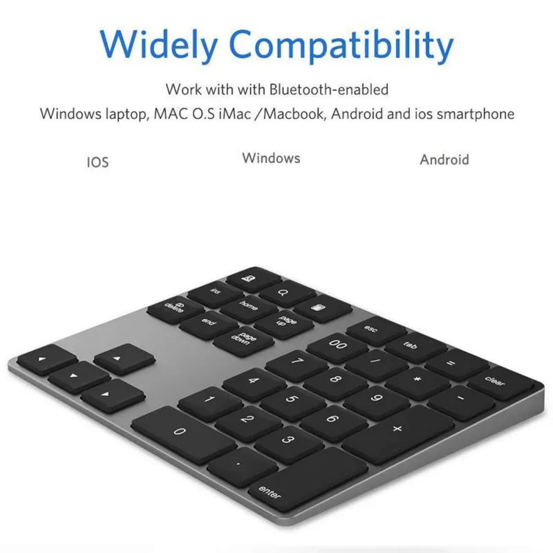 34 клавиши Bluetooth беспроводная цифровая клавиатура Мини Numpad с несколькими функциональными клавишами цифровая клавиатура для ПК Macbook Number Pad Mini