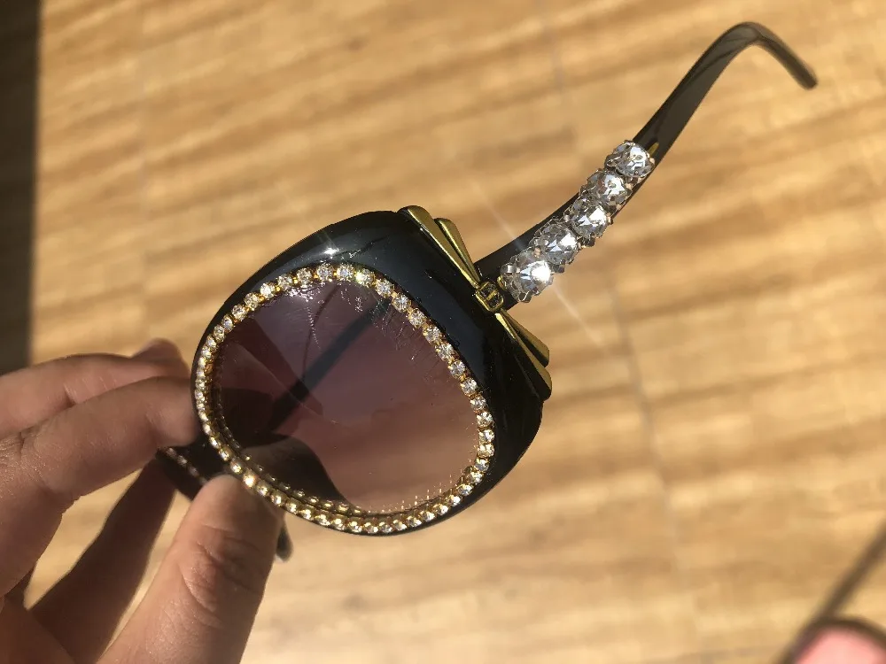 Женские солнцезащитные очки со стразами ZAOLIHU дизайнерские женские стрекозой и