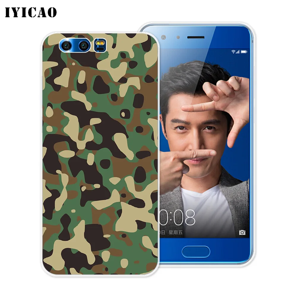 IYICAO Камуфляжный армейский зеленый мягкий силиконовый чехол для Huawei Y9 Y7 Y6 Prime 2018