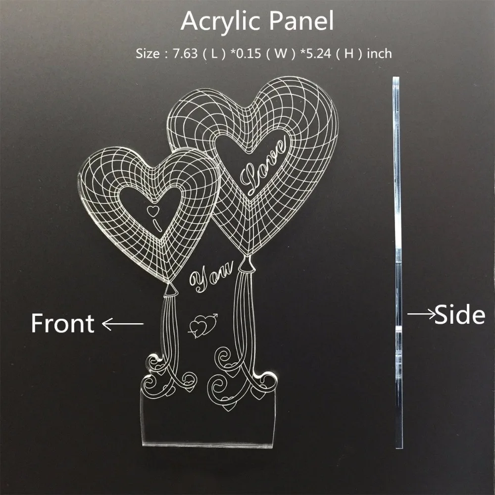 

Night Lights As Valentine's Day Gift Decorations 7 Colors Change Remote 3D LED Touch Baby Night Light Beside Lamp Free Drop Ship